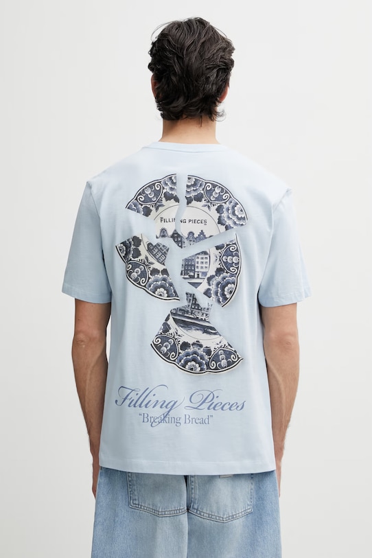 Oblečenie Filling Pieces pánske bavlnené tričko Broken Plate 412620500321.294 modrá