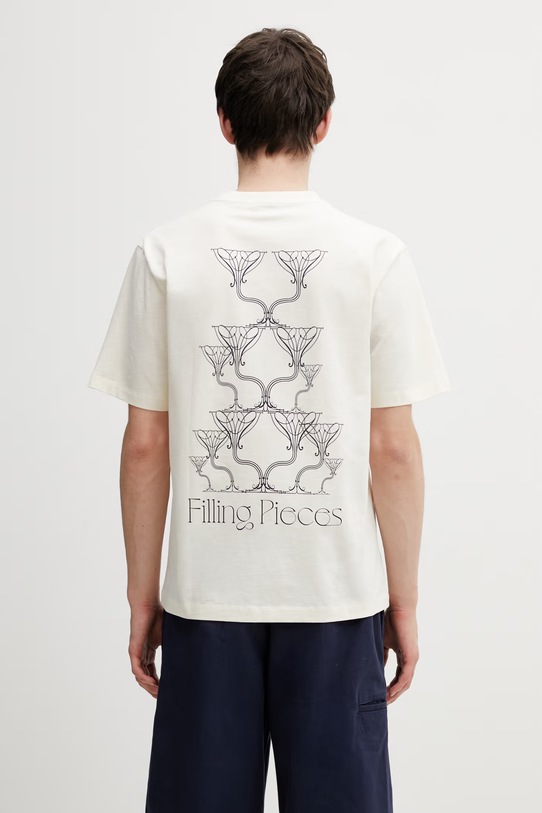 Filling Pieces t-shirt bawełniany Champagne nadruk beżowy 412620500288.214