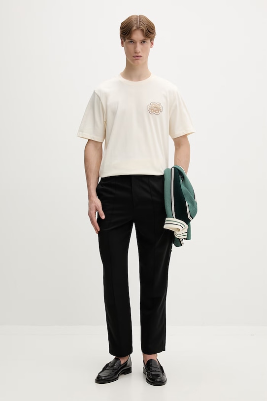 Filling Pieces T-shirt da uomo in cotone Gowtu Tonal 422520500167.214 beige SS26