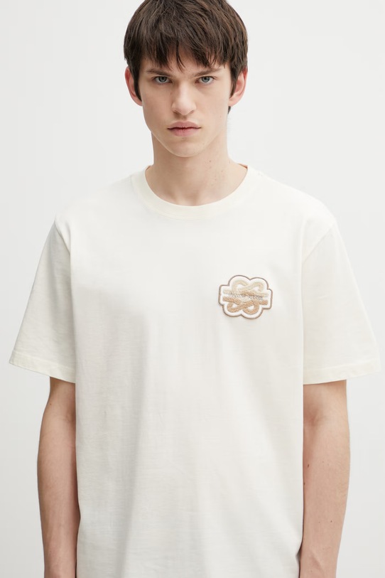 Filling Pieces tricou bărbați din bumbac Gowtu Tonal bej 422520500167.214