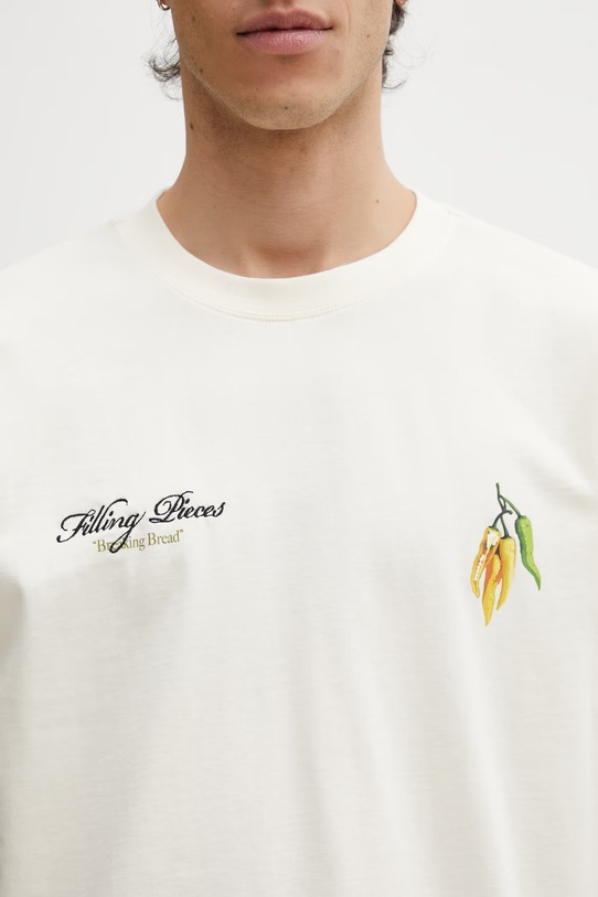 Filling Pieces Pepper t-shirt bawełniany męski beżowy 412620500287.214