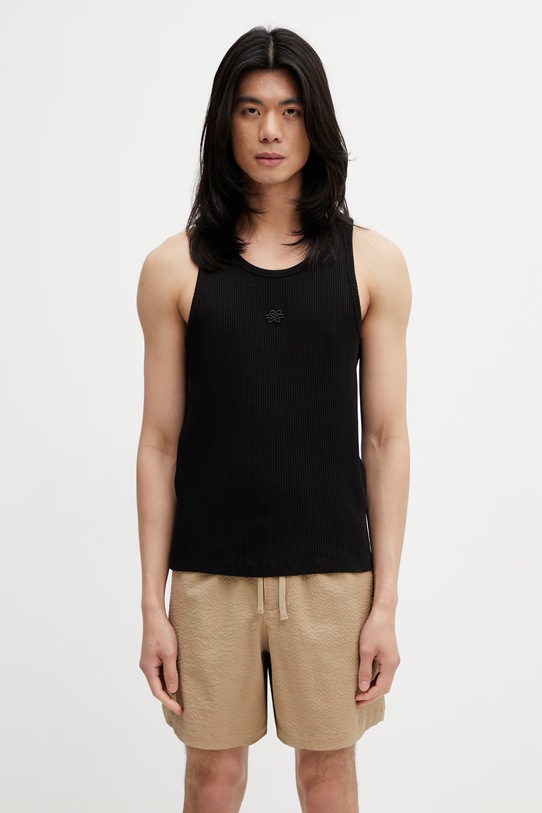 Filling Pieces Ribbed топ с памук мъжки черен 412622500331.130