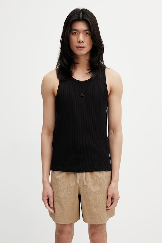 Filling Pieces Ribbed топ с памук мъжки черен 412622500331.130