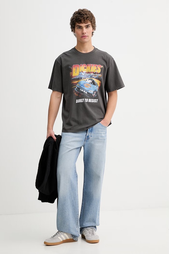 Dickies t-shirt bawełniany DK0A89FGBLK1 szary SS26