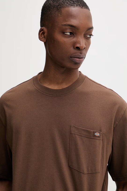 Dickies T-shirt basic męski bawełniany brązowy DK0A4YFC0TB1