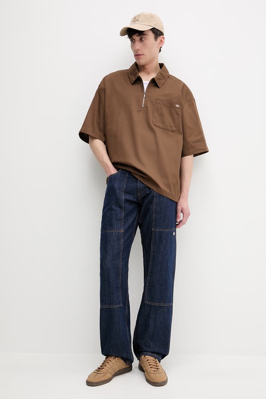 Dickies polo da uomo DK0A88PI0TB1 marrone SS26