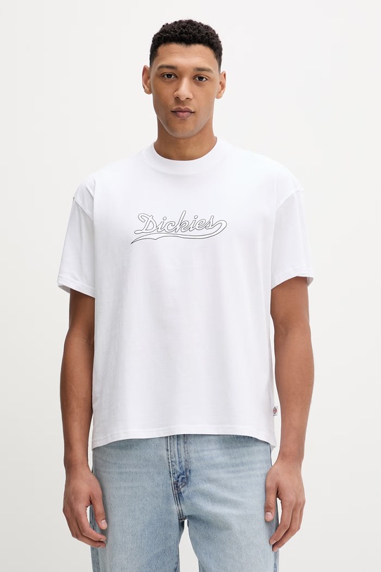 Dickies t-shirt bawełniany nadruk biały DK0A88PE0WH1