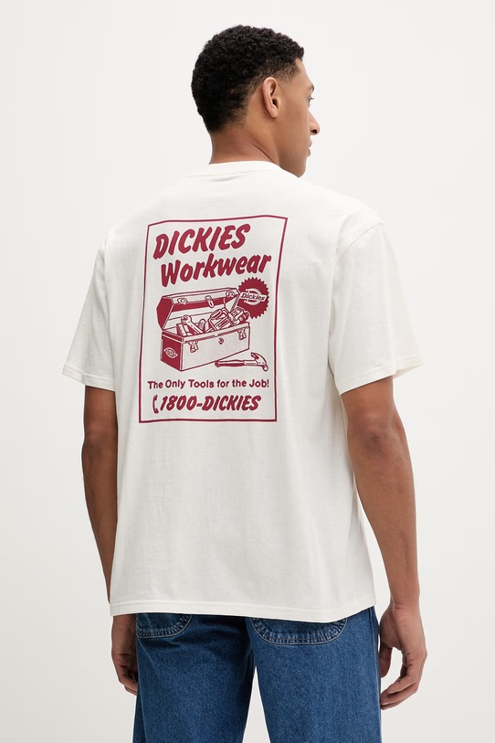 Odzież Dickies t-shirt bawełniany DK0A8853C481 beżowy