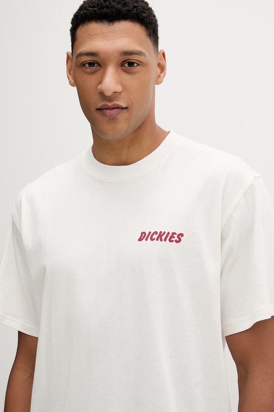 Dickies t-shirt bawełniany beżowy DK0A8853C481