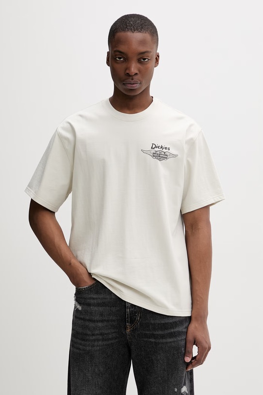 Ρούχα Dickies t-shirt ανδρικό βαμβακερό DK0A88DJL631 μπεζ