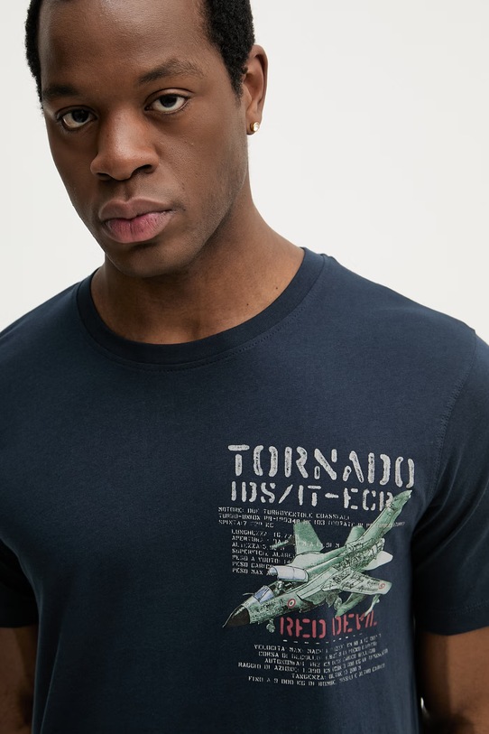 Aeronautica Militare t-shirt bawełniany granatowy TS2537UJ00727