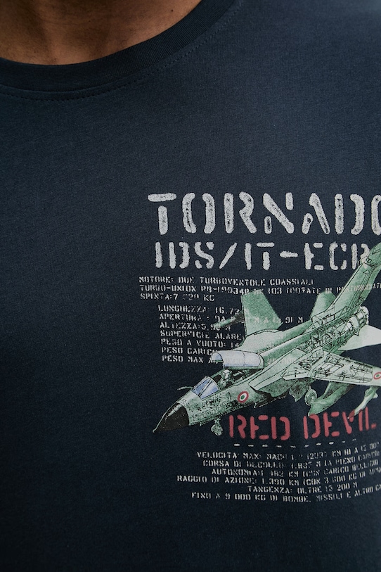 Aeronautica Militare t-shirt bawełniany TS2537UJ00727 granatowy