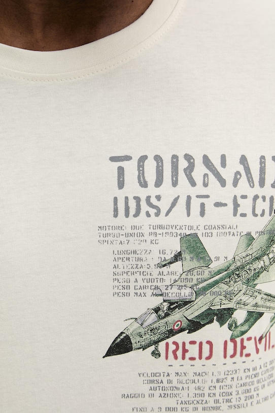 Aeronautica Militare t-shirt bawełniany TS2537UJ00727 beżowy