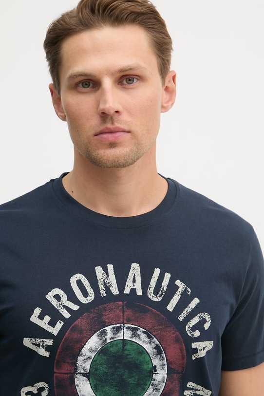 Aeronautica Militare t-shirt bawełniany granatowy TS2538UJ00727