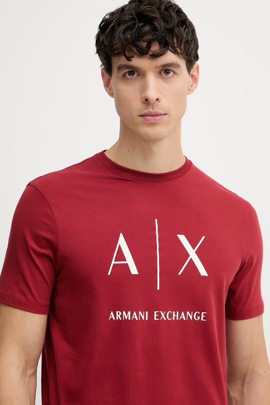 Armani Exchange t-shirt męski bawełniany czerwony XM002683.AF10356