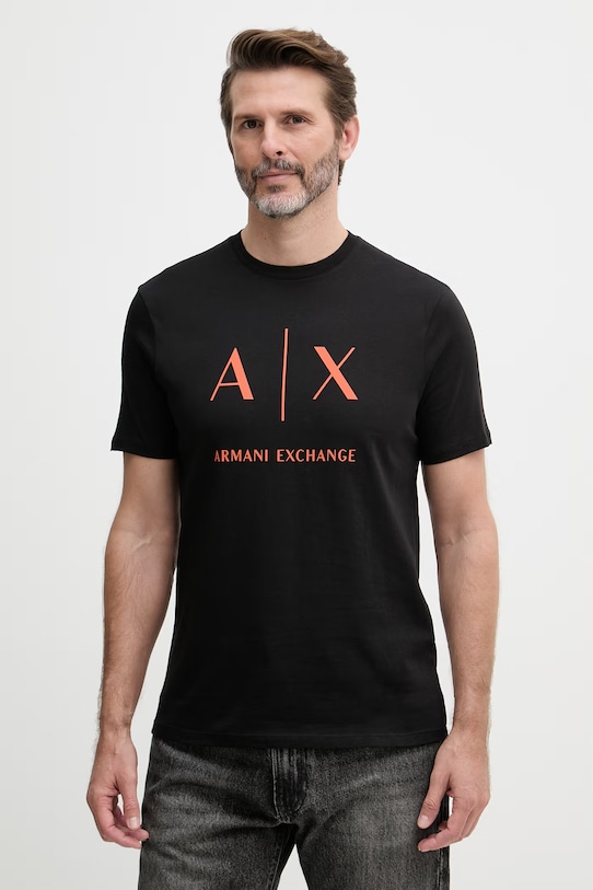 Armani Exchange тениска мъжка памучна черен XM002683.AF10356