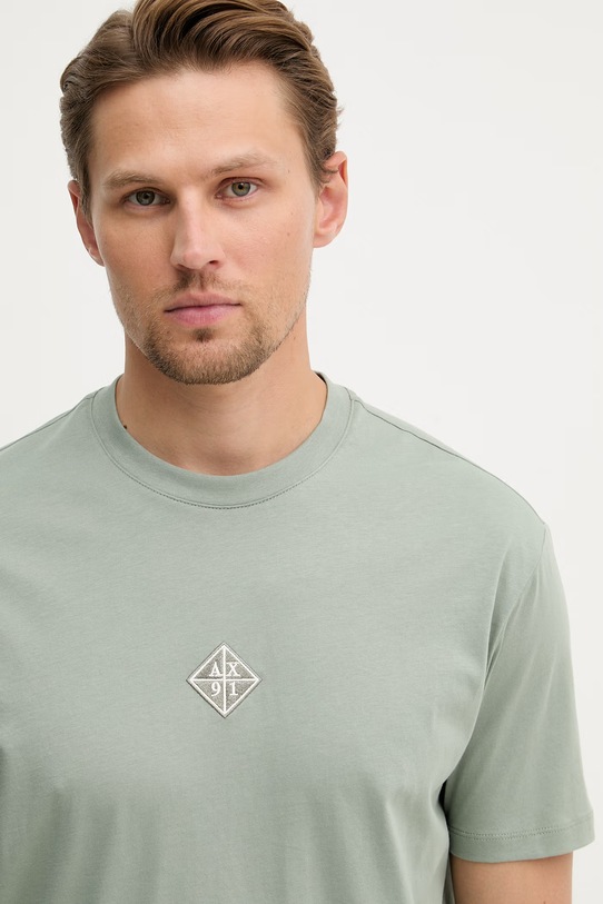 Armani Exchange t-shirt męski bawełniany zielony XM002454.AF10358