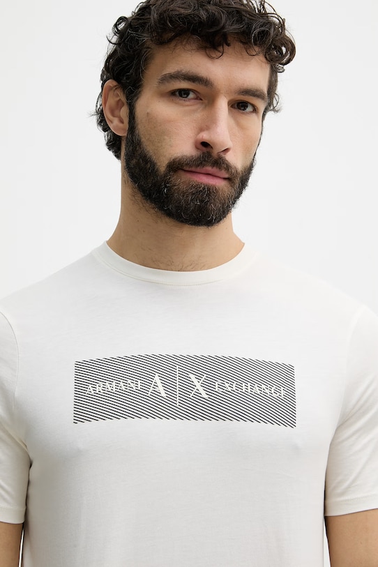 Armani Exchange t-shirt męski bawełniany beżowy XM002472.AF10356