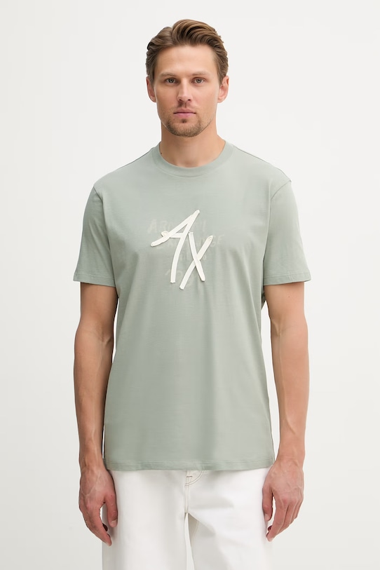 Armani Exchange t-shirt męski bawełniany zielony XM002482.AF10356