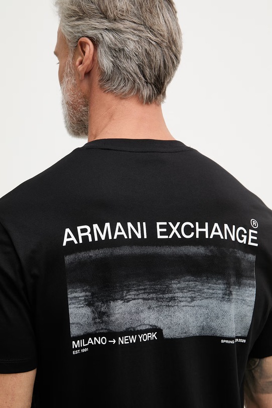 Armani Exchange kratka majica moška bombažna črna XM002490.AF10358