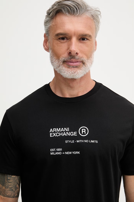 Armani Exchange kratka majica moška bombažna XM002490.AF10358 črna