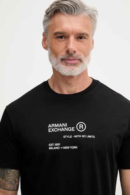 Armani Exchange kratka majica moška bombažna XM002490.AF10358 črna