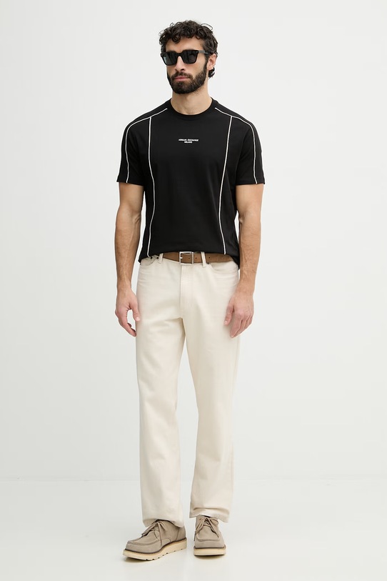 Armani Exchange kratka majica moška bombažna XM002492.AF10356 črna SS26