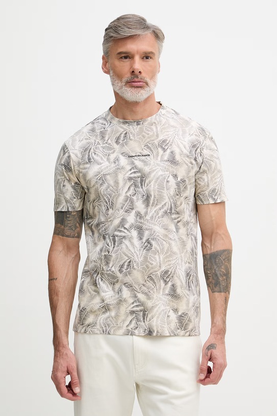 Armani Exchange t-shirt męski bawełniany beżowy XM002502.AF10358
