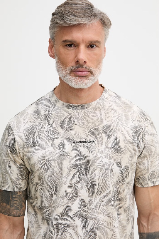 Armani Exchange t-shirt męski bawełniany beżowy XM002502.AF10358