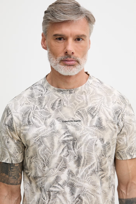Armani Exchange t-shirt męski bawełniany beżowy XM002502.AF10358
