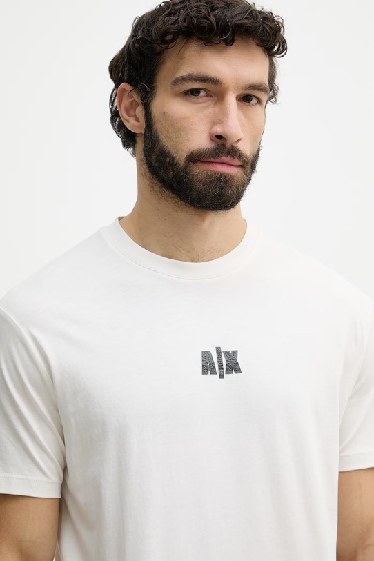 Armani Exchange t-shirt męski bawełniany beżowy XM002509.AF10358