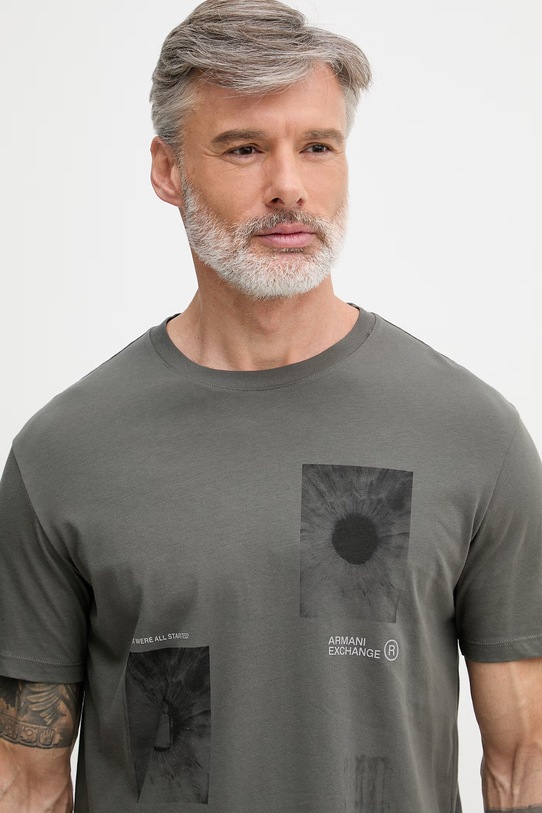 Armani Exchange t-shirt męski bawełniany zielony XM002524.AF10334