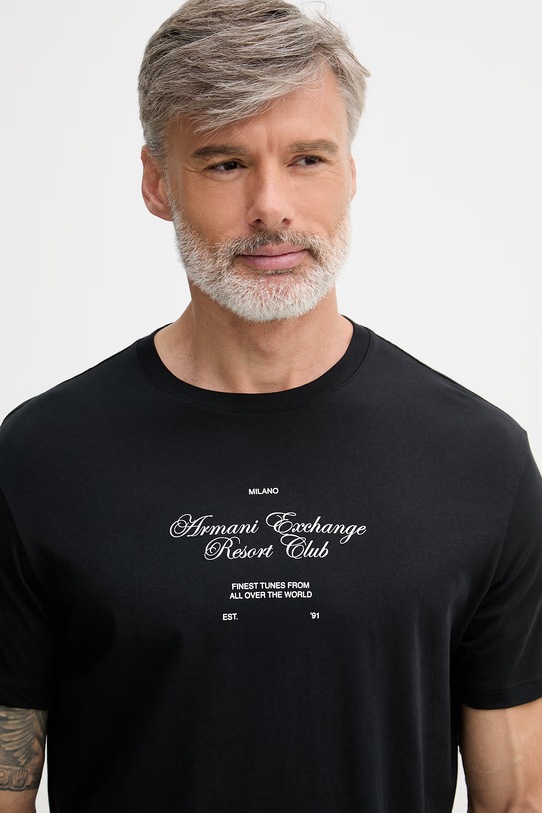 Armani Exchange t-shirt damski bawełniany czarny XM002525.AF10334