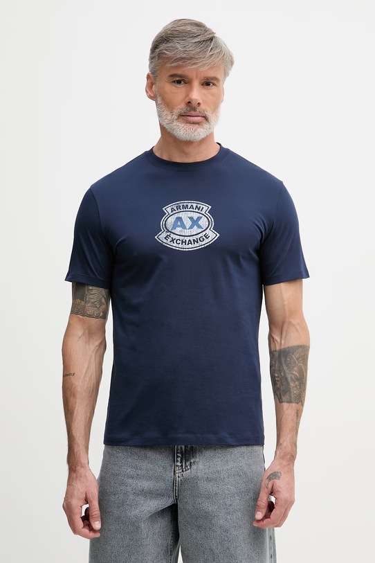 Armani Exchange t-shirt da uomo in cotone blu navy XM002776.AF10356