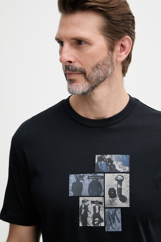 Armani Exchange t-shirt męski bawełniany granatowy XM002780.AF10358
