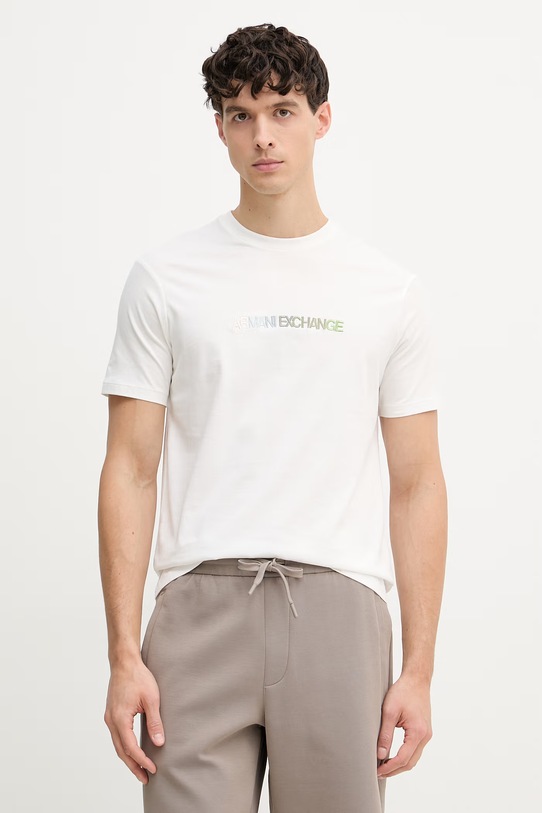 Armani Exchange kratka majica moška bombažna bela XM002785.AF10358