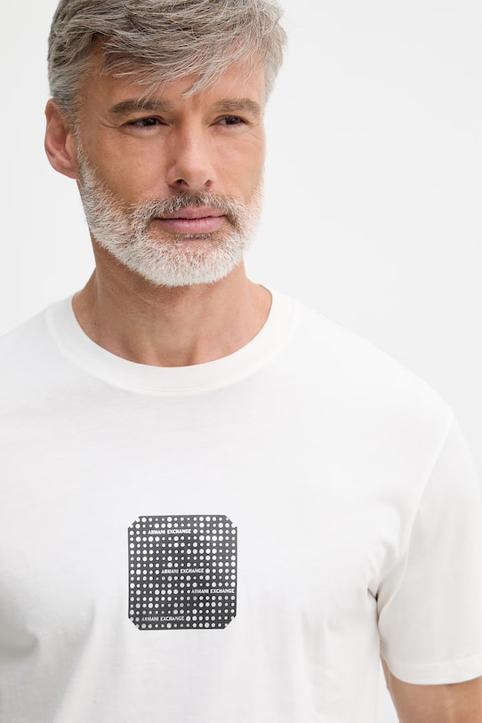 Armani Exchange t-shirt męski bawełniany beżowy XM002230.AF12308