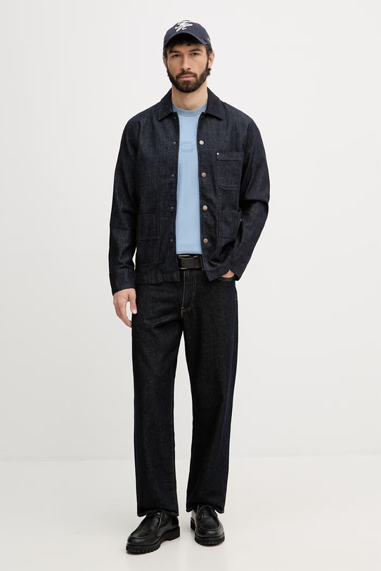 BOSS Orange тениска мъжка памучна 50559161 син SS26