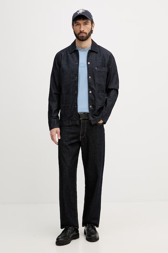 BOSS Orange тениска мъжка памучна 50559161 син SS26