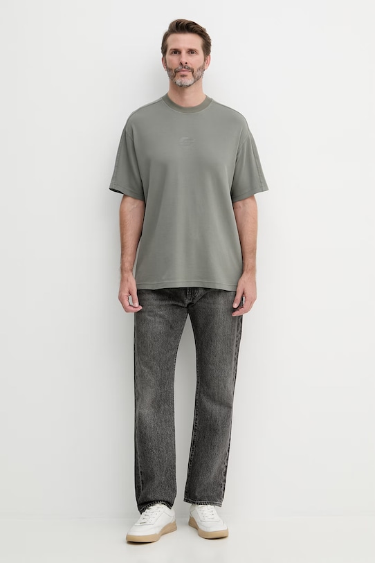 BOSS Orange t-shirt męski bawełniany 50559161 zielony SS26