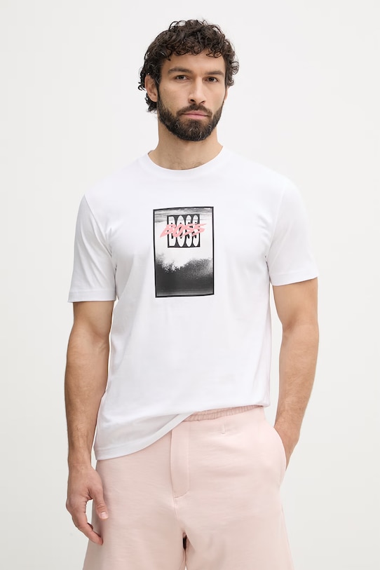 BOSS Orange T-shirt da uomo in cotone bianco 50561846