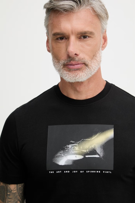 BOSS Orange T-shirt męski bawełniany czarny 50561846