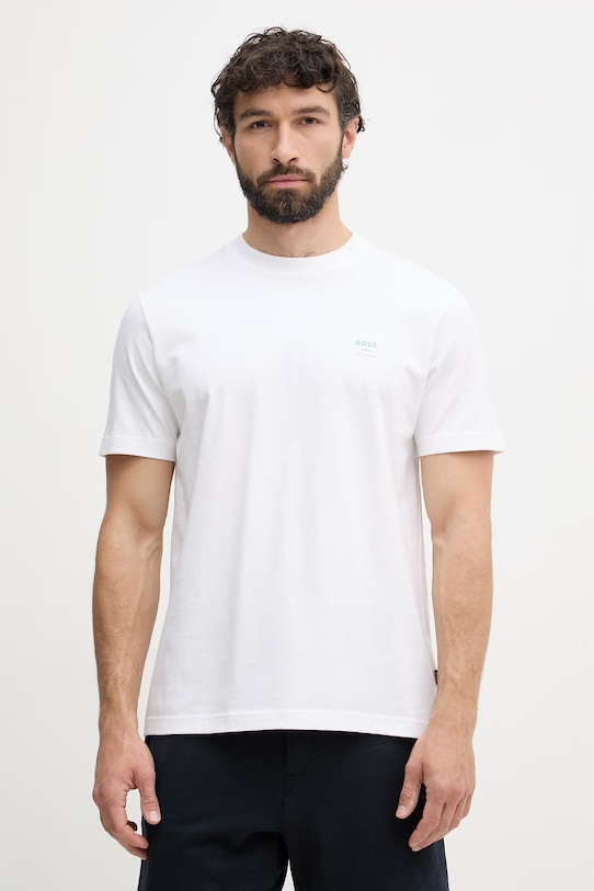 Oblačila BOSS Orange kratka ženska bombažna majica 50561854 bela