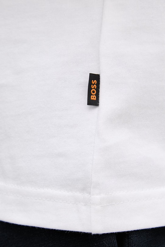 BOSS Orange kratka ženska bombažna majica 50561854 bela