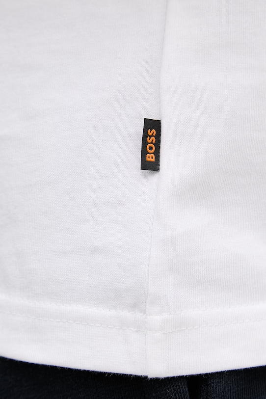 BOSS Orange kratka ženska bombažna majica 50561854 bela