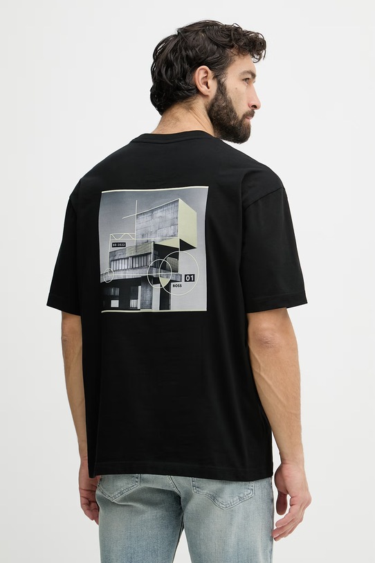 BOSS Orange тениска мъжка памучна черен 50561855