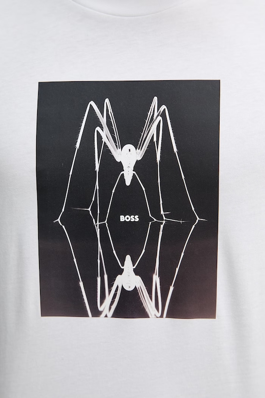 Bombažna kratka majica BOSS Orange 50561861 bela