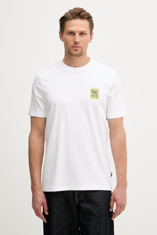 Odzież BOSS Orange t-shirt męski bawełniany 50561872 beżowy