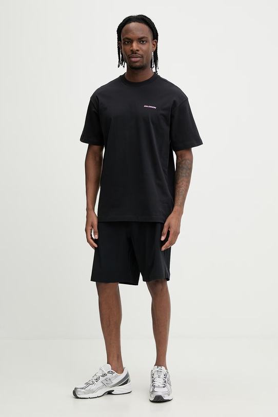 Salomon t-shirt bawełniany LC2832700 czarny SS26