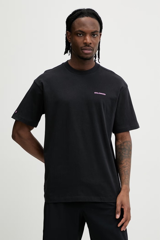 Odzież Salomon t-shirt bawełniany LC2832700 czarny